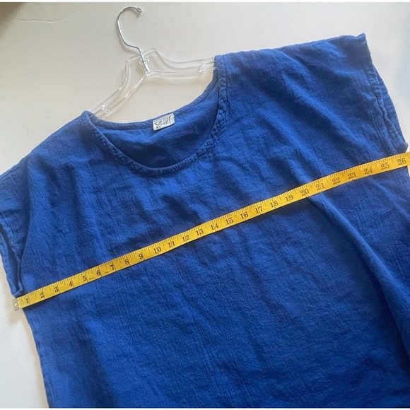 SOLD Oh my Gauze! Daytona Asymmetrical Tunic Top Womens XL Royal Blue Cotton - Picture 6 of 7